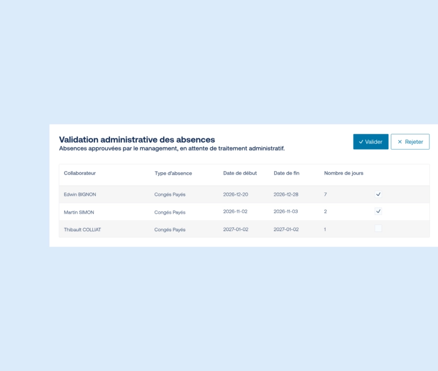 gestion des absences du batiment