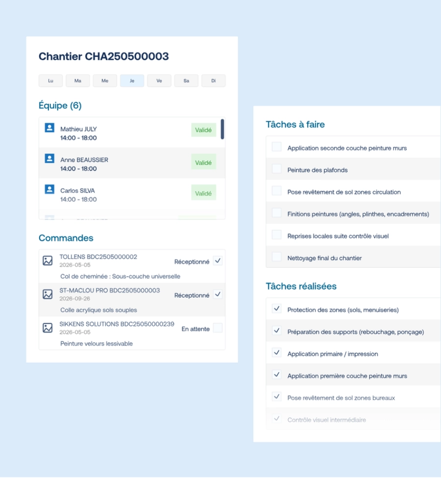 Suivi de chantier sur mobile