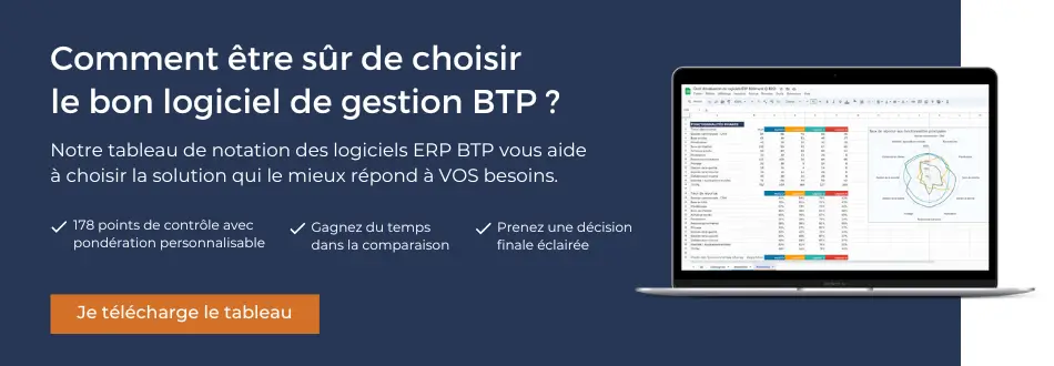 outil d'évaluation logiciels ERP bâtiment