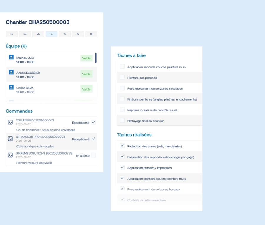 application mobile chantier